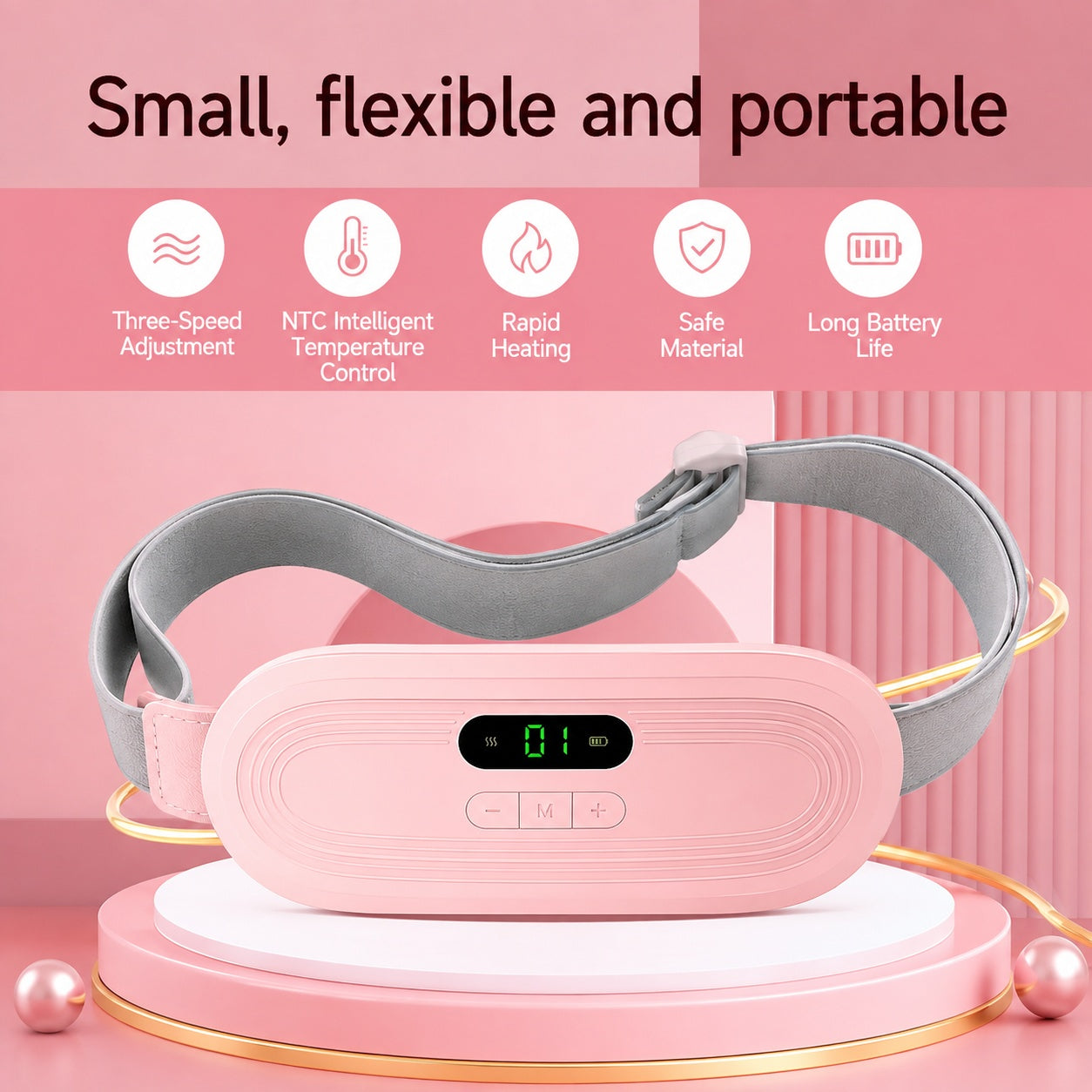 Portable Heating Pad for Period Cramps – Wireless Massage Belt